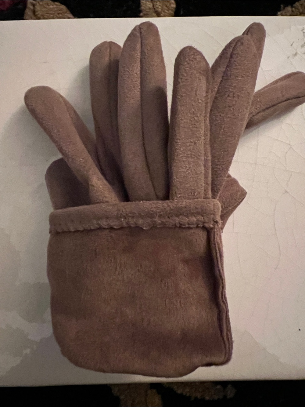 Arianna by Howard’s Brown Gloves with Copper Tone Crystal Embellishments OS - Picture 7 of 13